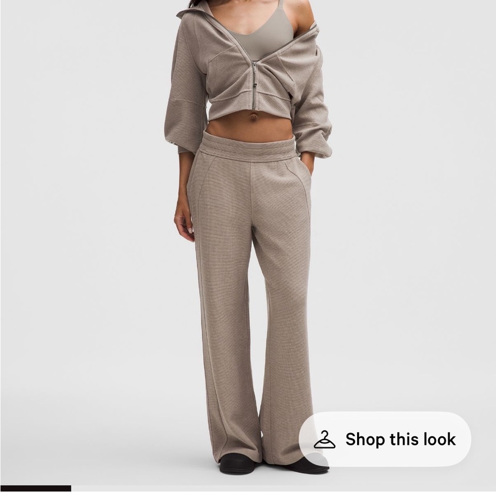 Lululemon ash grey waffle set